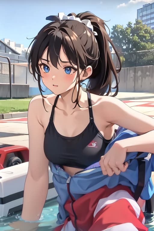  masterpiece,high quality,1girl,ponytail,swim pool,swim suit,sex,beautiful