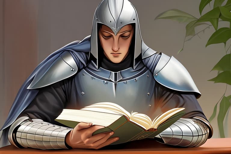  Knight reading a book