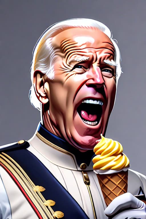  Retarded President joe biden of the united states, 8k photorealistic, wrinkled skin, with mouth open, with tongue sticking out, cinematic lighting, HD, high details, dramatic, trending on artstation, full body, head shot, wearing a dunce cap, licking an ice cream cone, film still, stunning photography. Funny, anatomically correct, hyper realistic, super detailed, 4k uhd image, canon eos r3 hyperrealistic, full body, detailed clothing, highly detailed, cinematic lighting, stunningly beautiful, intricate, sharp focus, f/1. 8, 85mm, (centered image composition), (professionally color graded), ((bright soft diffused light)), volumetric fog, trending on instagram, trending on tumblr, HDR 4K, 8K