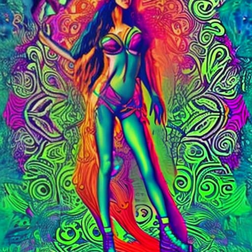  psychedelic woman man psytrance