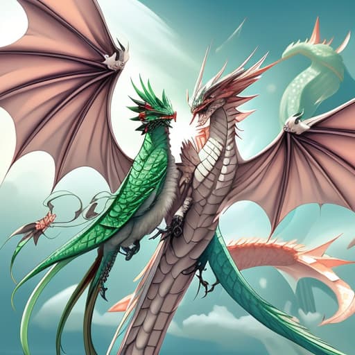  Bird and dragon with long wings