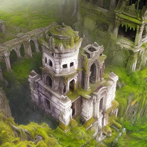  An ancient abandoned medieval temple, dark fantasy, high detail, overgrown with grass and moss, partly ruined, double exposure, gloomy weather, overcast., (intricate details:0.9), (hdr, hyperdetailed:1.2) hyperrealistic, full body, detailed clothing, highly detailed, cinematic lighting, stunningly beautiful, intricate, sharp focus, f/1. 8, 85mm, (centered image composition), (professionally color graded), ((bright soft diffused light)), volumetric fog, trending on instagram, trending on tumblr, HDR 4K, 8K