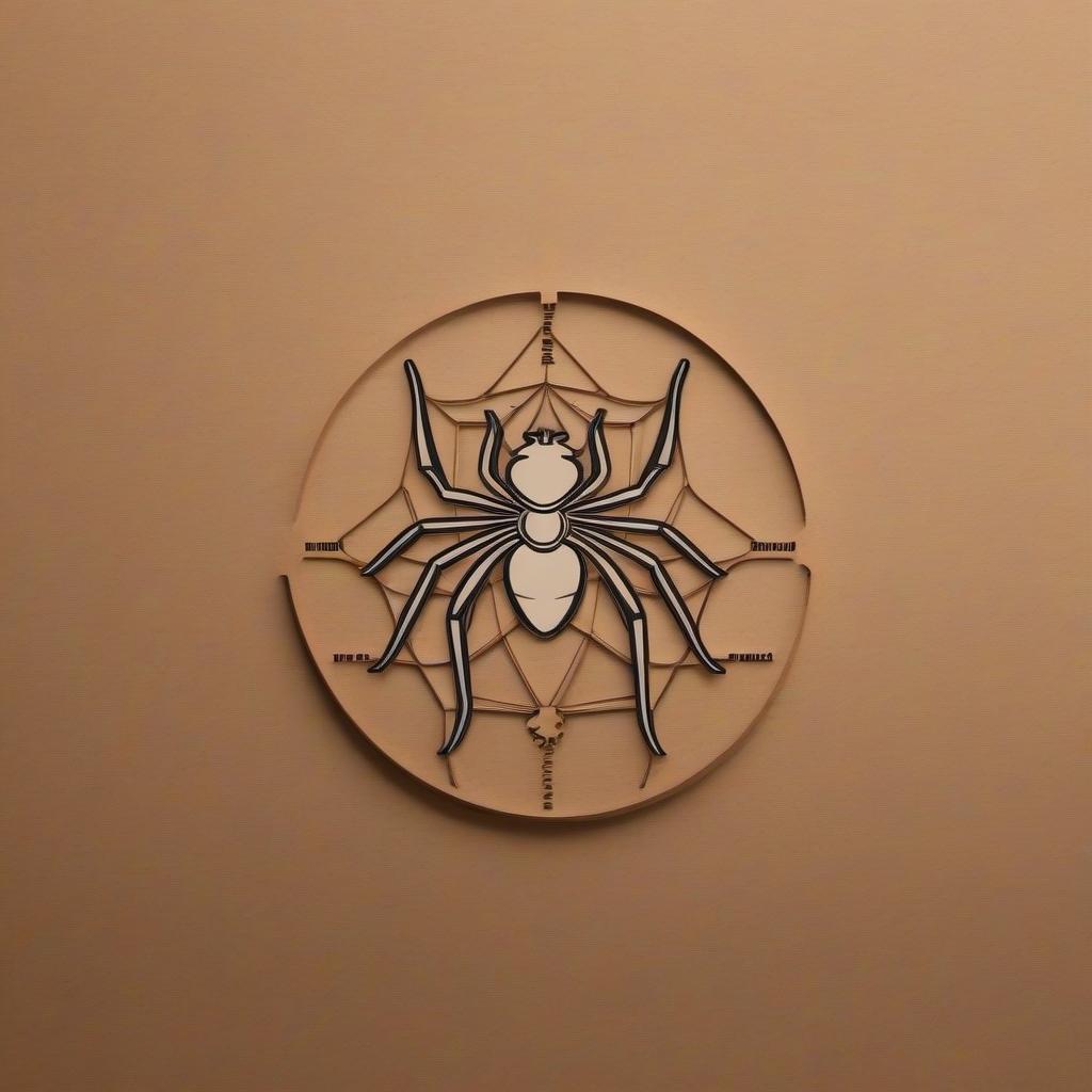  Logo for a handicraft store called "little arachna store", minimalistic, round, with a cobweb, a spider in the center of the circle, the spider has an eyeball instead of a body, a cobweb