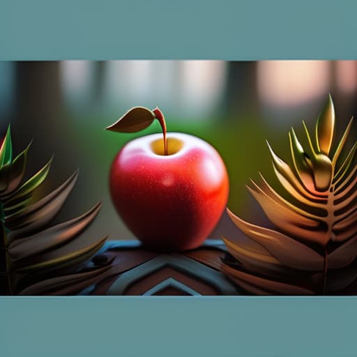  Apple, A beautiful spring day in a forest, a small apple sparkling among green leaves, newly born. The apple is surrounded by various forest creatures, all depicted in a peaceful, serene setting, best quality, very detailed, high resolution, sharp, sharp image, extremely detailed, 4k, 8k hyperrealistic, full body, detailed clothing, highly detailed, cinematic lighting, stunningly beautiful, intricate, sharp focus, f/1. 8, 85mm, (centered image composition), (professionally color graded), ((bright soft diffused light)), volumetric fog, trending on instagram, trending on tumblr, HDR 4K, 8K