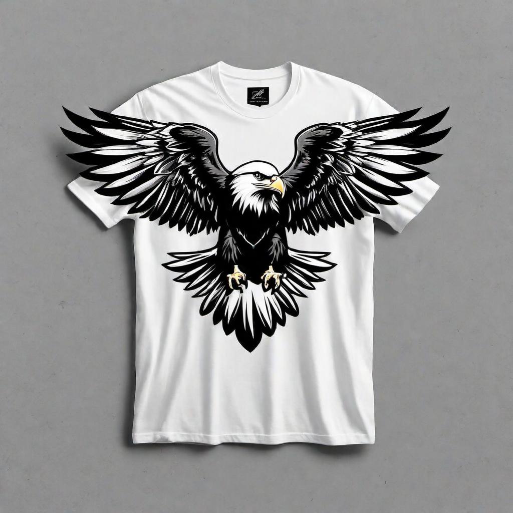  Generate five different one-color t-shirt designs for the 'Louie Gang Flippin Birds Lifestyle Brand' collection. Each design should prominently feature eagles and include text that exactly says 'Louie Gang Flippin Birds Lifestyle Brand' in a trendy and urban style suited for streetwear fashion. The designs should be simple, bold, and able to make a statement on single-color t-shirts. hyperrealistic, full body, detailed clothing, highly detailed, cinematic lighting, stunningly beautiful, intricate, sharp focus, f/1. 8, 85mm, (centered image composition), (professionally color graded), ((bright soft diffused light)), volumetric fog, trending on instagram, trending on tumblr, HDR 4K, 8K