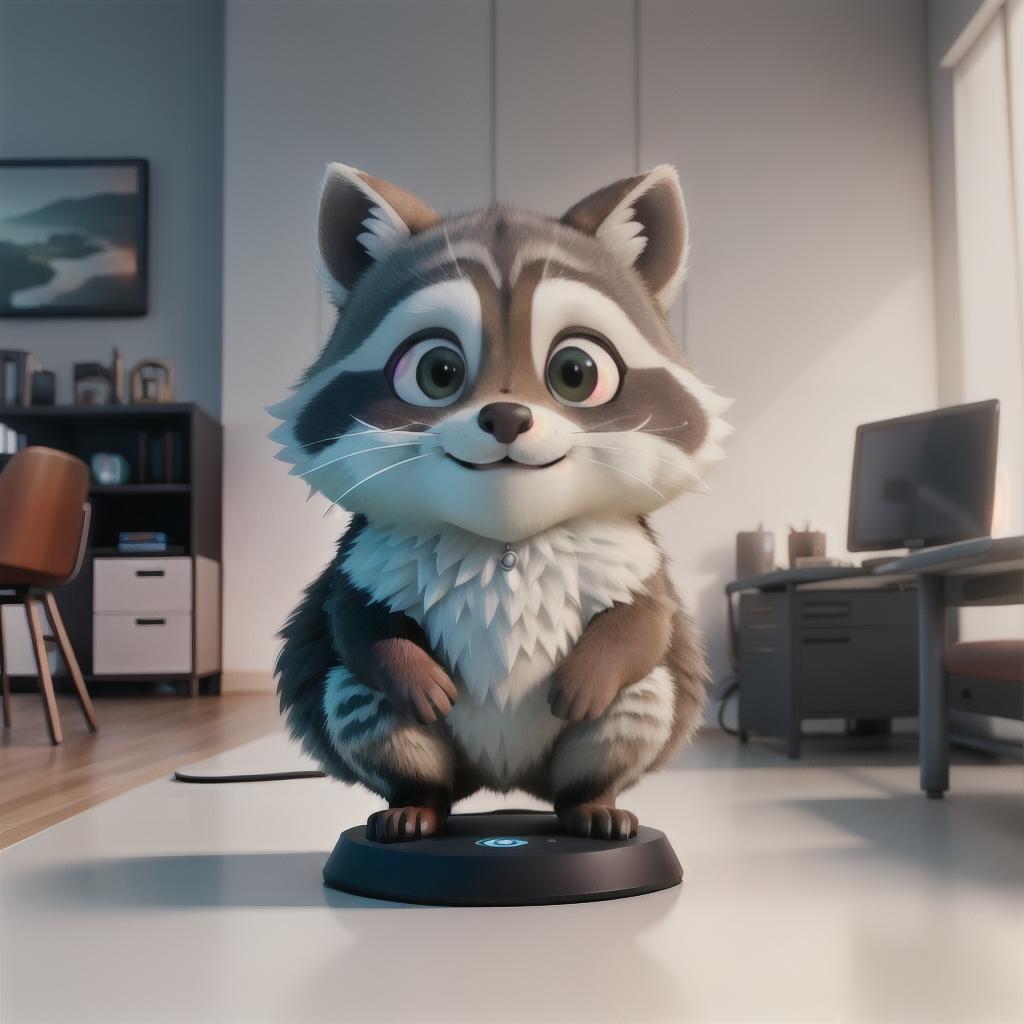  raccoon sitting in gaming chair front a computer on desktop, ((semi anthropomorphic)),(full body), tail, belly, sitting, fat, (chubby), (((white background))), solo, desktop, gaming chair, side view,  [[[clothes]]] hyperrealistic, full body, detailed clothing, highly detailed, cinematic lighting, stunningly beautiful, intricate, sharp focus, f/1. 8, 85mm, (centered image composition), (professionally color graded), ((bright soft diffused light)), volumetric fog, trending on instagram, trending on tumblr, HDR 4K, 8K