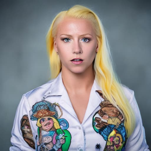 portrait+ style wwe queer blonde female face