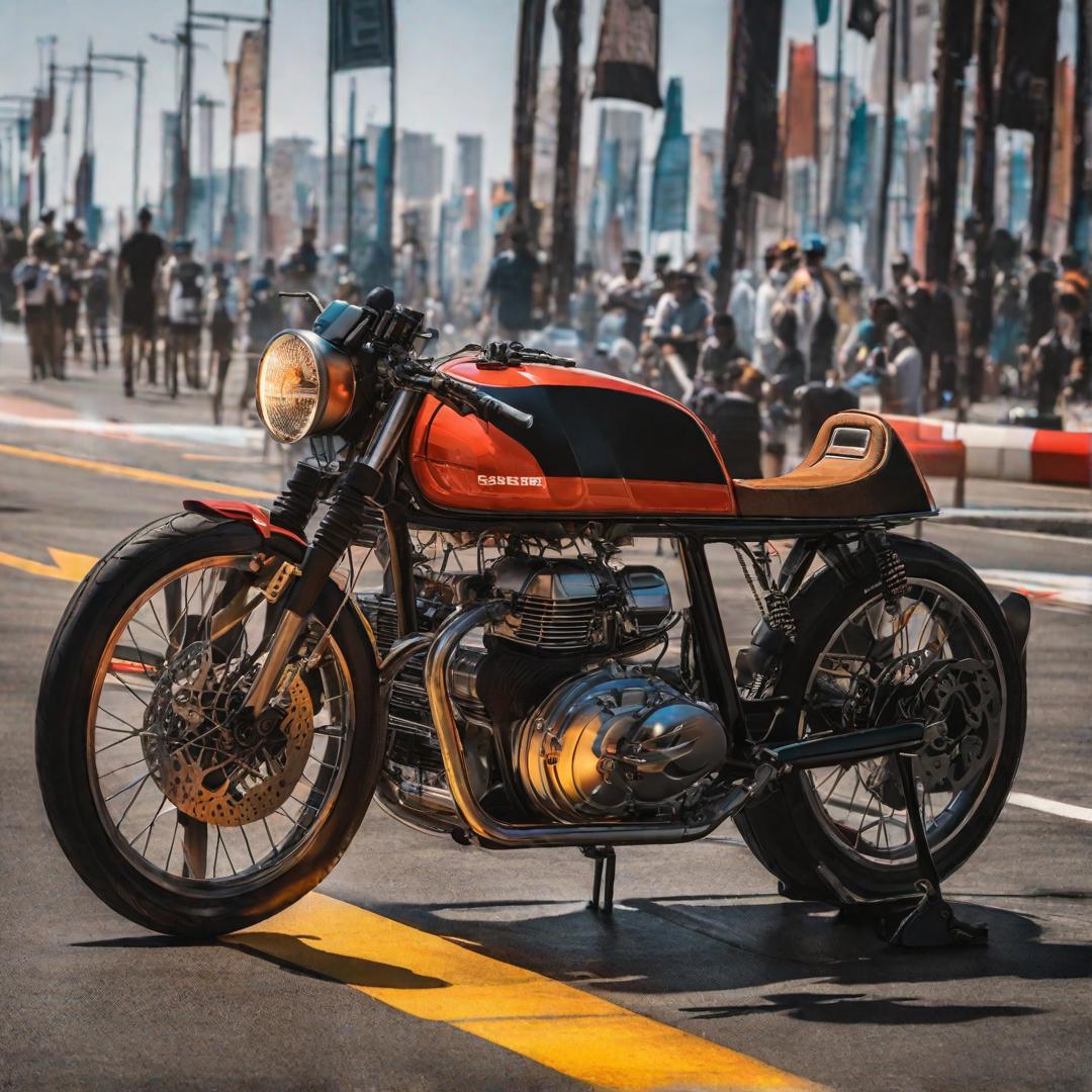  A sleek racing bicycle leans against a vibrant, blurred background of cheering spectators, with the focus on the detailed mechanics of the gear system and the spinning wheels. real, 8k, 35mm, bike, stock photo hyperrealistic, full body, detailed clothing, highly detailed, cinematic lighting, stunningly beautiful, intricate, sharp focus, f/1. 8, 85mm, (centered image composition), (professionally color graded), ((bright soft diffused light)), volumetric fog, trending on instagram, trending on tumblr, HDR 4K, 8K