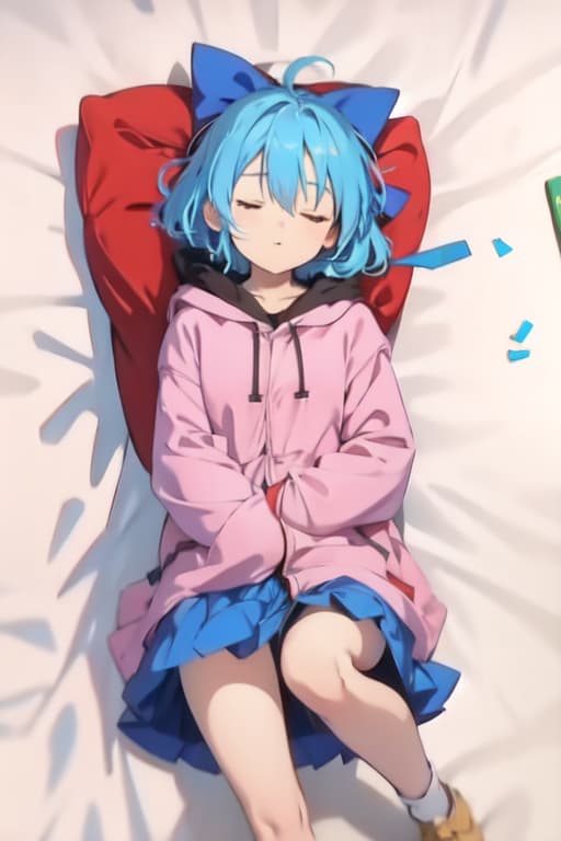  Cirno in a sleeping bag, sketch