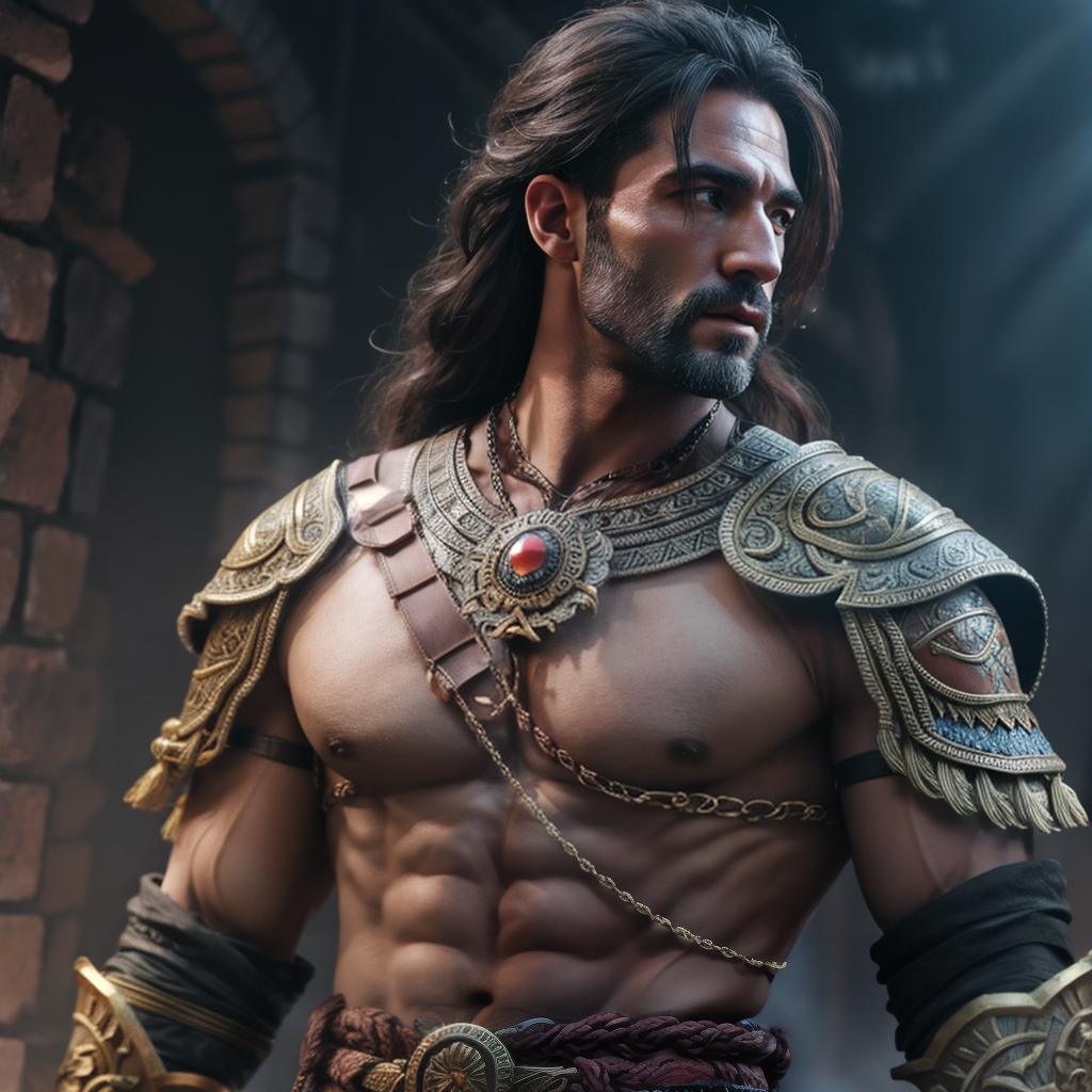  God of war hyperrealistic, full body, detailed clothing, highly detailed, cinematic lighting, stunningly beautiful, intricate, sharp focus, f/1. 8, 85mm, (centered image composition), (professionally color graded), ((bright soft diffused light)), volumetric fog, trending on instagram, trending on tumblr, HDR 4K, 8K