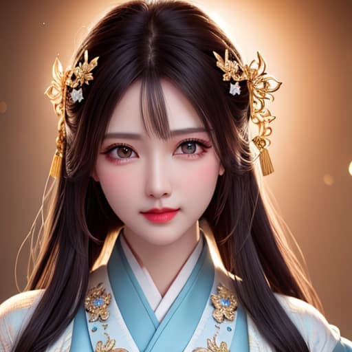  best quality, masterpiece, highres, 1girl,blush,(seductive smile:0.8),star shaped pupils,china hanfu,hair ornament,necklace, jewelry,Beautiful face,upon body, tyndall effect,photorealistic, dark studio, rim lighting, two tone lighting,(high detailed skin:1.2), 8k uhd, dslr, soft lighting, high quality, volumetric lighting, candid, Photograph, high resolution, 4k, 8k, Bokeh hyperrealistic, full body, detailed clothing, highly detailed, cinematic lighting, stunningly beautiful, intricate, sharp focus, f/1. 8, 85mm, (centered image composition), (professionally color graded), ((bright soft diffused light)), volumetric fog, trending on instagram, trending on tumblr, HDR 4K, 8K