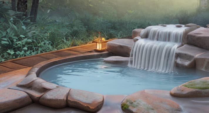   , ing, hotspring, full view, realistic detail