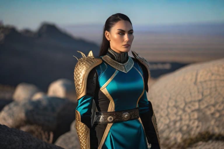  Depicted in the image is a who looks to be 17- with pale skin, long flowing bright teal hair, and bright blue eyes. She is wearing a suit of black armor that has a small blue stone on the left side of her . The background consists of black, jagged rocks. hyperrealistic, full body, detailed clothing, highly detailed, cinematic lighting, stunningly beautiful, intricate, sharp focus, f/1. 8, 85mm, (centered image composition), (professionally color graded), ((bright soft diffused light)), volumetric fog, trending on instagram, trending on tumblr, HDR 4K, 8K