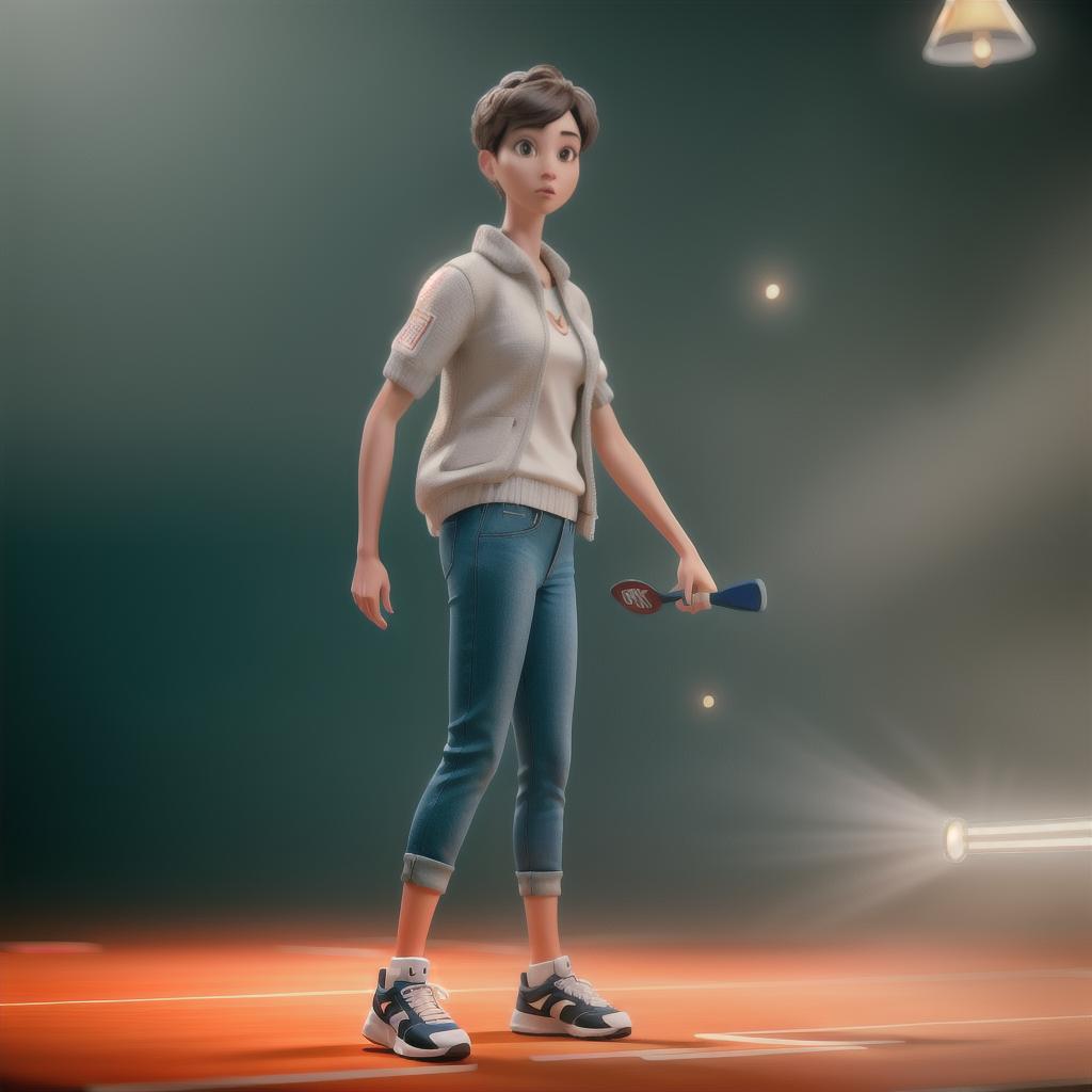  Ping Pong Player hyperrealistic, full body, detailed clothing, highly detailed, cinematic lighting, stunningly beautiful, intricate, sharp focus, f/1. 8, 85mm, (centered image composition), (professionally color graded), ((bright soft diffused light)), volumetric fog, trending on instagram, trending on tumblr, HDR 4K, 8K