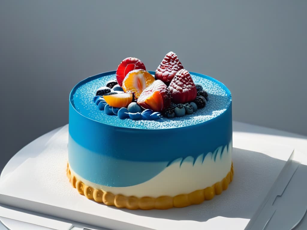  A highresolution, ultradetailed image of a multilayered, intricately designed 4D dessert experience, showcasing vibrant colors, unique textures, and intricate details that evoke a sense of wonder and sophistication in a minimalist style. The dessert should appear visually stunning and innovative, embodying the essence of multisensorial gastronomy for special events. hyperrealistic, full body, detailed clothing, highly detailed, cinematic lighting, stunningly beautiful, intricate, sharp focus, f/1. 8, 85mm, (centered image composition), (professionally color graded), ((bright soft diffused light)), volumetric fog, trending on instagram, trending on tumblr, HDR 4K, 8K