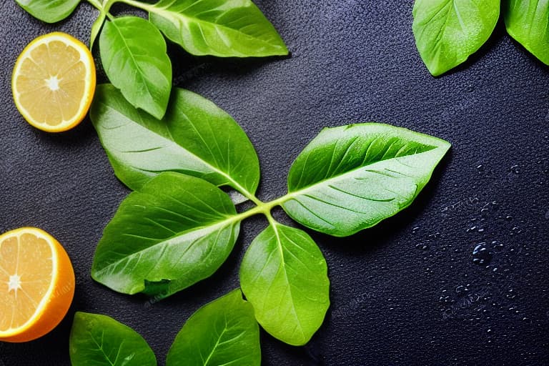  vitamin c leaves and liquid water things only without background