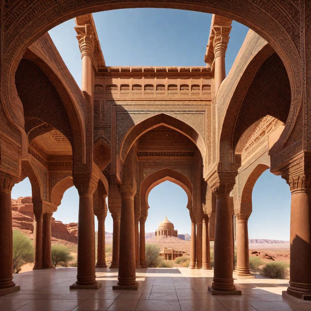  A detailed illustration of the original Moorish Science Temple of America building, designed to resemble the architectural style of the ancient Moabites from the land of Moab. The building should feature elements such as stone construction, arched doorways, ornate window designs, and detailed carvings. Include unique features like pillars and a façade that reflects ancient Middle Eastern architecture. This depiction should blend historical Moorish elements with the regal and sacred ambiance of a temple. hyperrealistic, full body, detailed clothing, highly detailed, cinematic lighting, stunningly beautiful, intricate, sharp focus, f/1. 8, 85mm, (centered image composition), (professionally color graded), ((bright soft diffused light)), volumetric fog, trending on instagram, trending on tumblr, HDR 4K, 8K