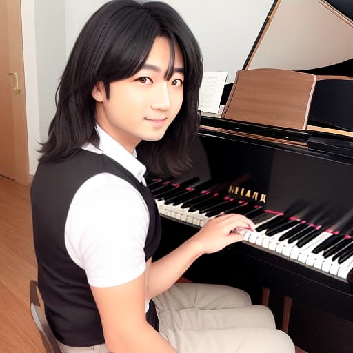  KAN, piano player, male, cute.