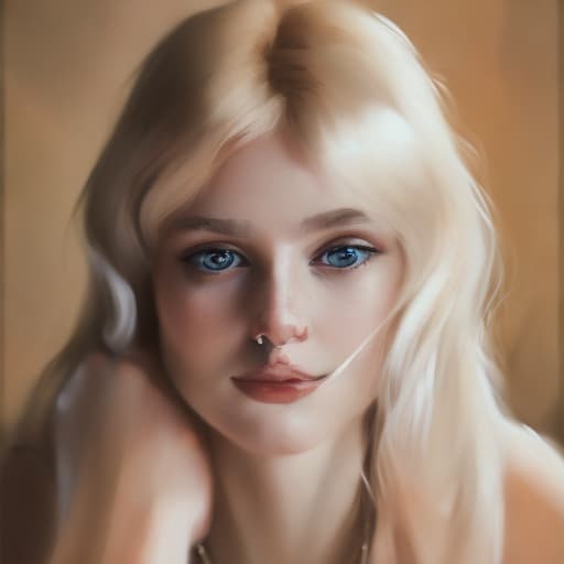 portrait+ style Russian queer impressionist blonde female face