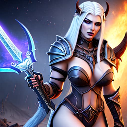  a woman with white hair holding a sword, sylvanas windrunner,actress Scarlett Johansson, in full height, orgazm face,discomfort face, diablo 4 lilith, female drow elf, blizzard warcraft artwork, warcraft artwork, diablo 4 queen, world of warcraft art, dark elf maiden, beautiful dark elf countess, dark elf princess, from world of warcraft, warcraft 3, world of warcraft art style, dark elf hyperrealistic, full body, detailed clothing, highly detailed, cinematic lighting, stunningly beautiful, intricate, sharp focus, f/1. 8, 85mm, (centered image composition), (professionally color graded), ((bright soft diffused light)), volumetric fog, trending on instagram, trending on tumblr, HDR 4K, 8K