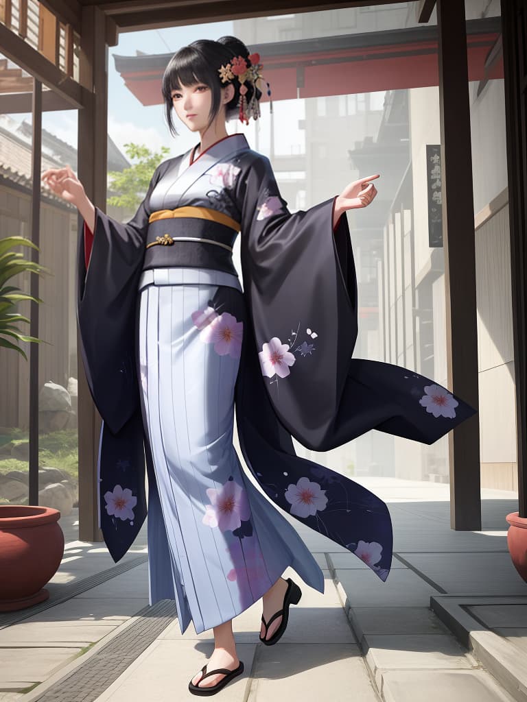  Woman, yukata, kimono, black hair, backward, you don't have to see your face, masterpiece, best quality,8k,ultra detailed,high resolution,an extremely delicate and beautiful,hyper detail