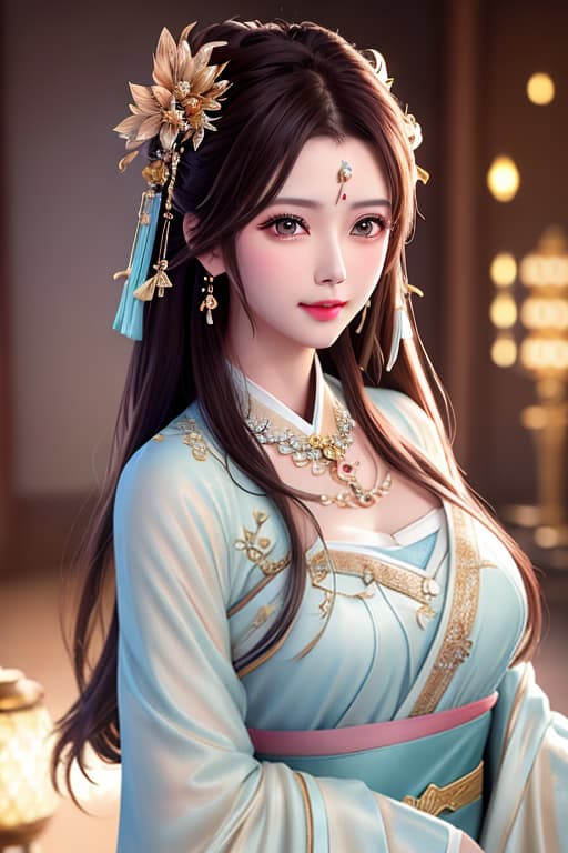  best quality, masterpiece, highres, 1girl,blush,(seductive smile:0.8),star shaped pupils,china hanfu,hair ornament,necklace, jewelry,Beautiful face,upon body, tyndall effect,photorealistic, dark studio, rim lighting, two tone lighting,(high detailed skin:1.2), 8k uhd, dslr, soft lighting, high quality, volumetric lighting, candid, Photograph, high resolution, 4k, 8k, Bokeh hyperrealistic, full body, detailed clothing, highly detailed, cinematic lighting, stunningly beautiful, intricate, sharp focus, f/1. 8, 85mm, (centered image composition), (professionally color graded), ((bright soft diffused light)), volumetric fog, trending on instagram, trending on tumblr, HDR 4K, 8K