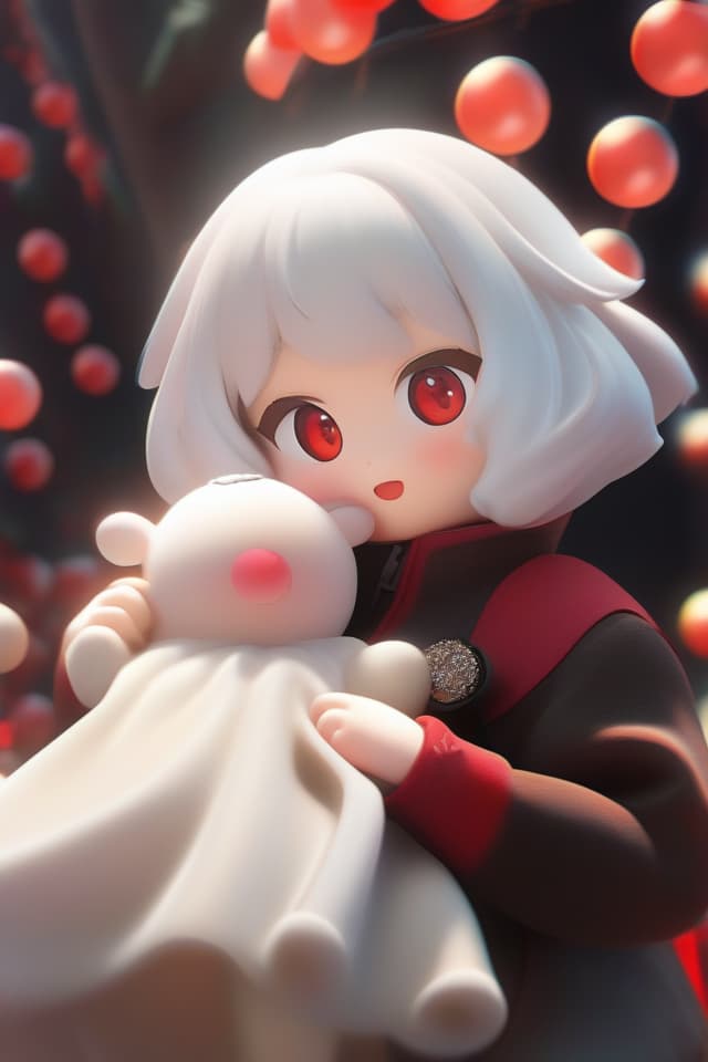  ((Fluffy Pearl White Hair, Fluffy Short Hair, JITOME: 1.4, Glowing Red Eyes)), Infant Body Shape Girl, (Absurdress, Ultimate quality), Beautiful. , Environmental lighting), details Texture, best shadow, very detail, colorful, 8K Wallpaper, Raw Photoristic Detailed, Dutch Angle, 💩, 💩, 💩, hyperrealistic, full body, detailed clothing, highly detailed, cinematic lighting, stunningly beautiful, intricate, sharp focus, f/1. 8, 85mm, (centered image composition), (professionally color graded), ((bright soft diffused light)), volumetric fog, trending on instagram, trending on tumblr, HDR 4K, 8K