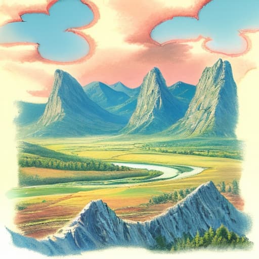  Mountains, rivers, clouds