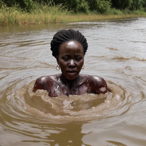  african woman drowning in the river