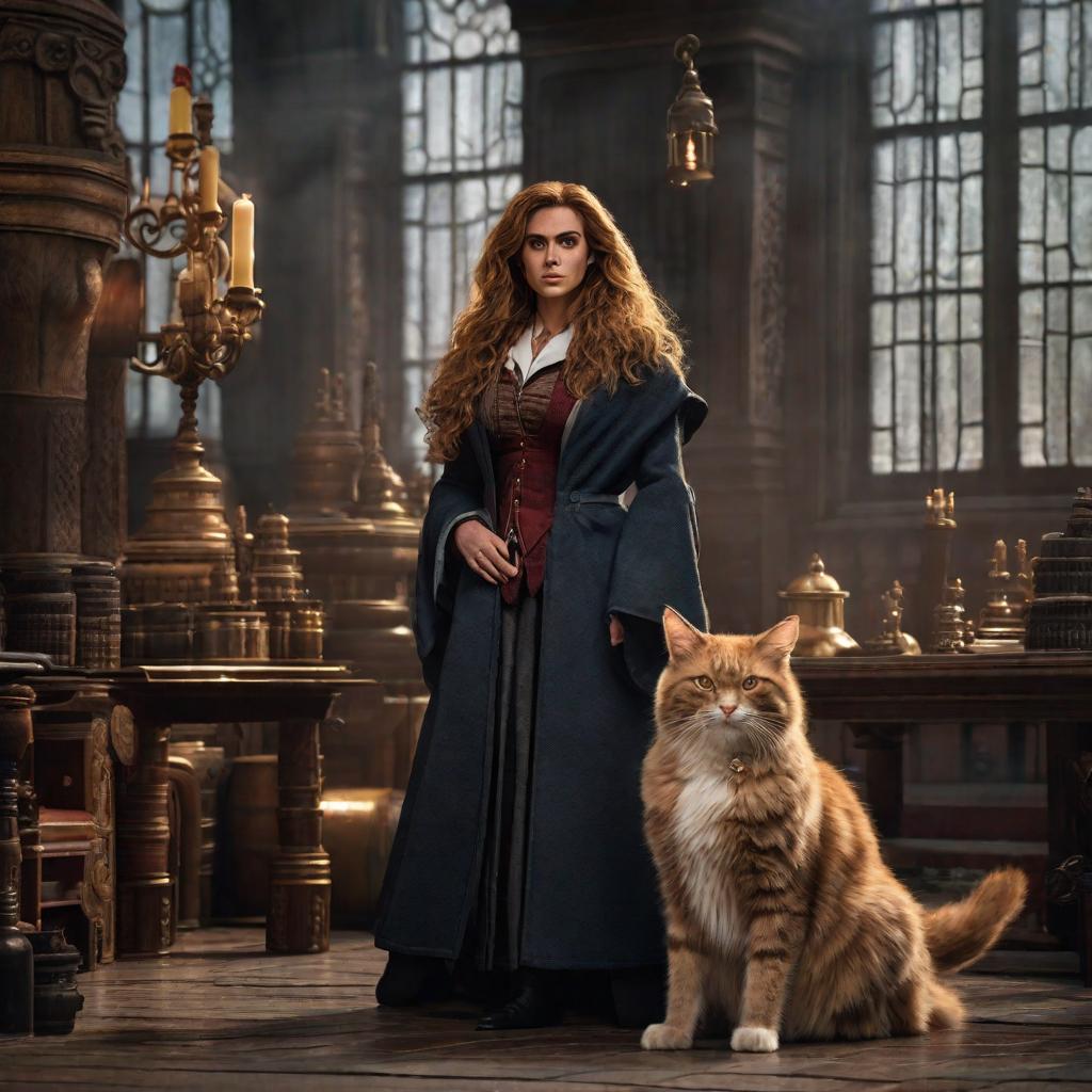  Hermione Granger big pussy hyperrealistic, full body, detailed clothing, highly detailed, cinematic lighting, stunningly beautiful, intricate, sharp focus, f/1. 8, 85mm, (centered image composition), (professionally color graded), ((bright soft diffused light)), volumetric fog, trending on instagram, trending on tumblr, HDR 4K, 8K