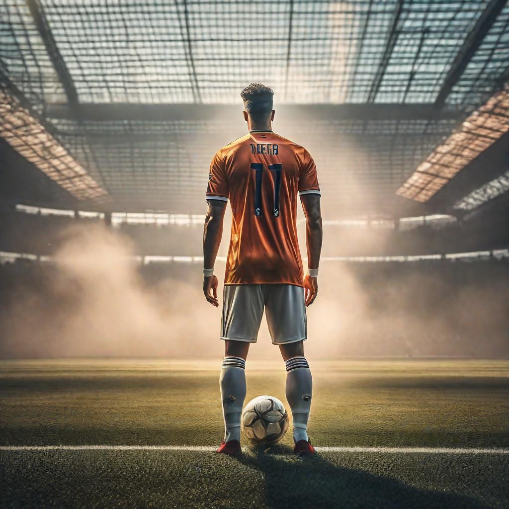  Futbol hyperrealistic, full body, detailed clothing, highly detailed, cinematic lighting, stunningly beautiful, intricate, sharp focus, f/1. 8, 85mm, (centered image composition), (professionally color graded), ((bright soft diffused light)), volumetric fog, trending on instagram, trending on tumblr, HDR 4K, 8K