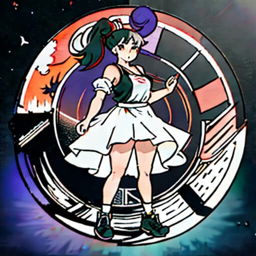  anime girl black hair bright dark brown eyes red and white basketball uniform with the number 18 and the name Nicky white and black shoes Have your hair in a medium high ponytail with two strands on the sides of your ears, have a basketball and look full body Pastel Palette, Da Vinci's Dreams, Picasso's , Sunrise Splendors, Floral Fantasy, Mystical Moonscapes, Urban Nature, Crystal Clear, Cinematic hyperrealistic, full body, detailed clothing, highly detailed, cinematic lighting, stunningly beautiful, intricate, sharp focus, f/1. 8, 85mm, (centered image composition), (professionally color graded), ((bright soft diffused light)), volumetric fog, trending on instagram, trending on tumblr, HDR 4K, 8K