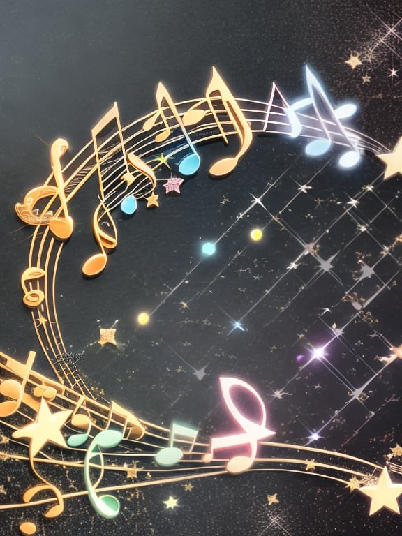  Cute musical notes and sparkling stars and gems wallpaper