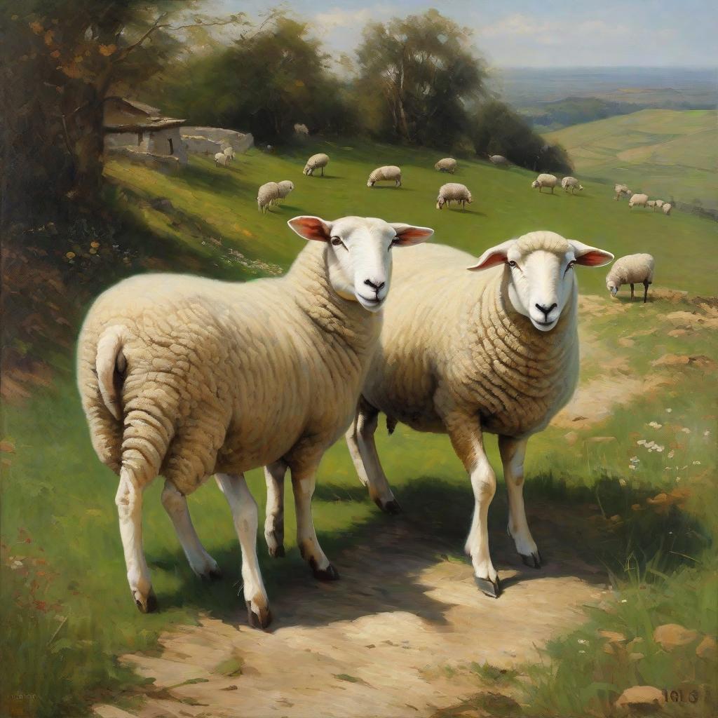  masterpiece, best quality,Painting sheep