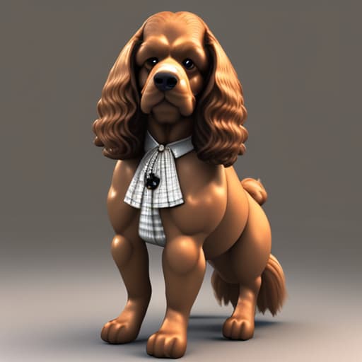  photo of an elegant buff cocker spaniel 3d model