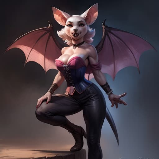  by taran fiddler, by bonifasko, photorealistic, 8k, masterpiece, rouge the bat, wings, pink corset, black pants, white boots, open eyes, digital art, masterpiece, 4k, fine details,