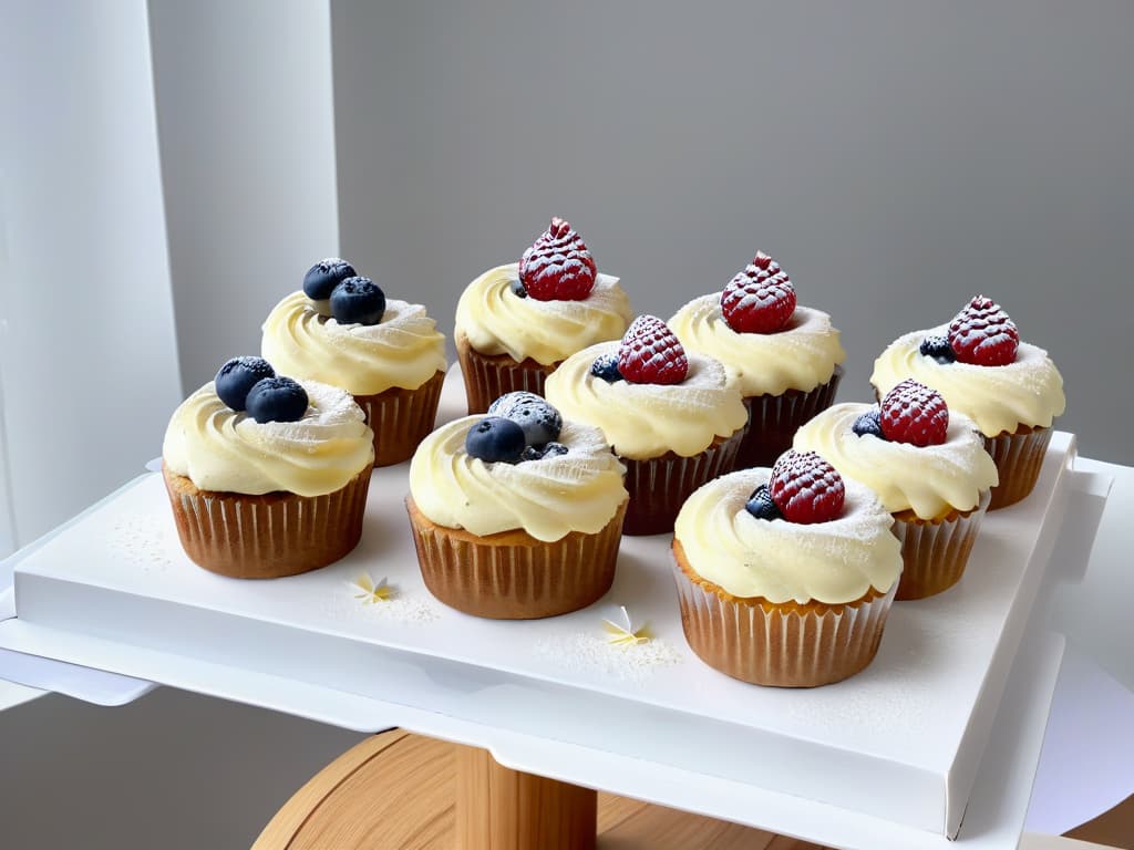  A minimalist, ultradetailed 8k image of a serene and immaculate kitchen counter with a sleek marble countertop, showcasing an array of freshly baked vegan organic pastries like muffins, donuts, and cupcakes. Each pastry is beautifully decorated with intricate swirls of vegan frosting, fresh berries, and edible flowers, exuding a sense of artistry and culinary expertise. The soft natural light filtering through a nearby window highlights the textures and vibrant colors of the pastries, creating a visually appealing and inviting scene for the audience. hyperrealistic, full body, detailed clothing, highly detailed, cinematic lighting, stunningly beautiful, intricate, sharp focus, f/1. 8, 85mm, (centered image composition), (professionally color graded), ((bright soft diffused light)), volumetric fog, trending on instagram, trending on tumblr, HDR 4K, 8K