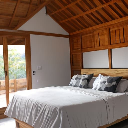  hermosa cama construida en madera