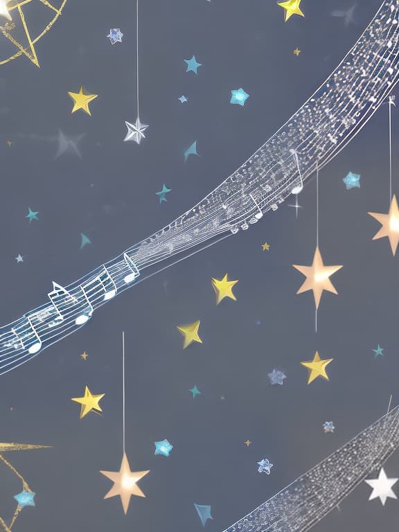  Cute musical notes and sparkling stars and gems wallpaper