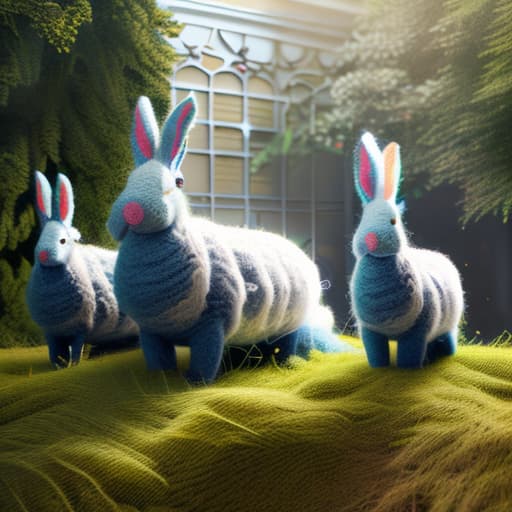 woolitize add a big rabbit on this image hyperrealistic, full body, detailed clothing, highly detailed, cinematic lighting, stunningly beautiful, intricate, sharp focus, f/1. 8, 85mm, (centered image composition), (professionally color graded), ((bright soft diffused light)), volumetric fog, trending on instagram, trending on tumblr, HDR 4K, 8K