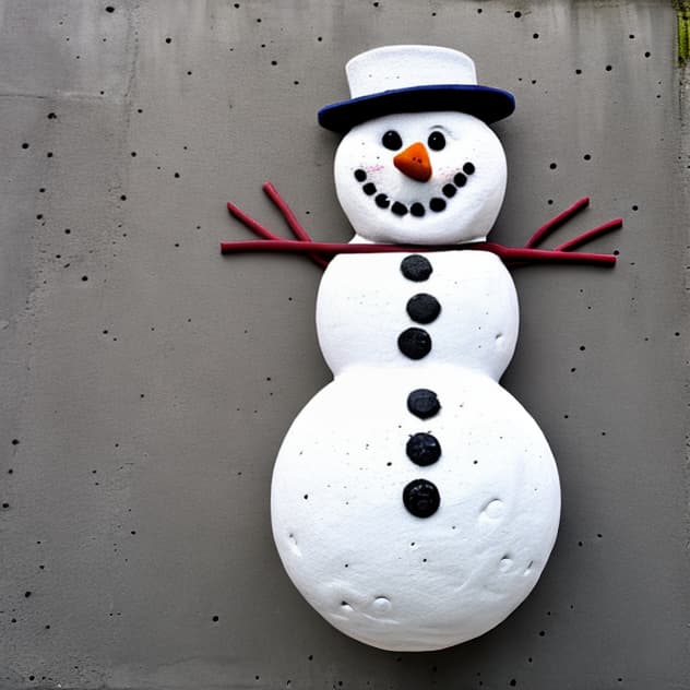  snowman made of concrete