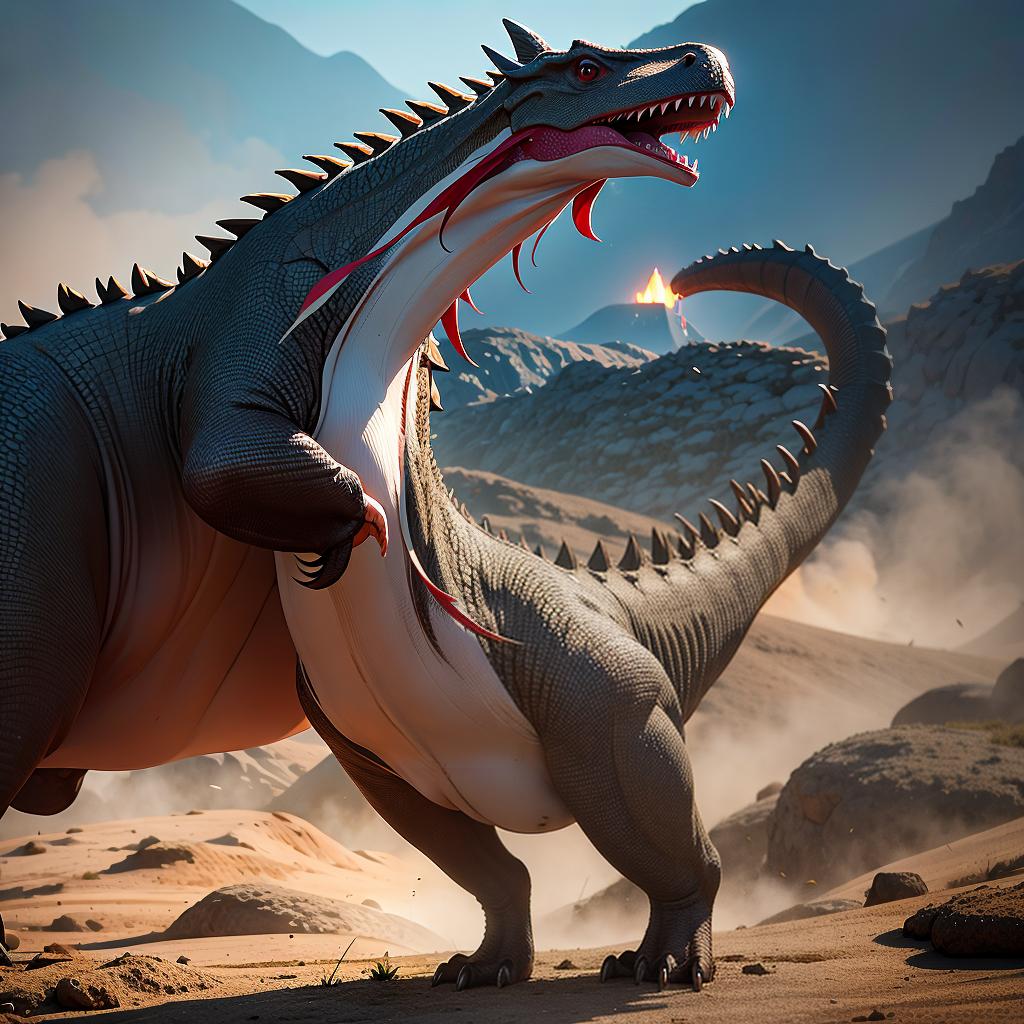  Design a Q-version anthropomorphic image for Yongchuan dinosaur. hyperrealistic, full body, detailed clothing, highly detailed, cinematic lighting, stunningly beautiful, intricate, sharp focus, f/1. 8, 85mm, (centered image composition), (professionally color graded), ((bright soft diffused light)), volumetric fog, trending on instagram, trending on tumblr, HDR 4K, 8K