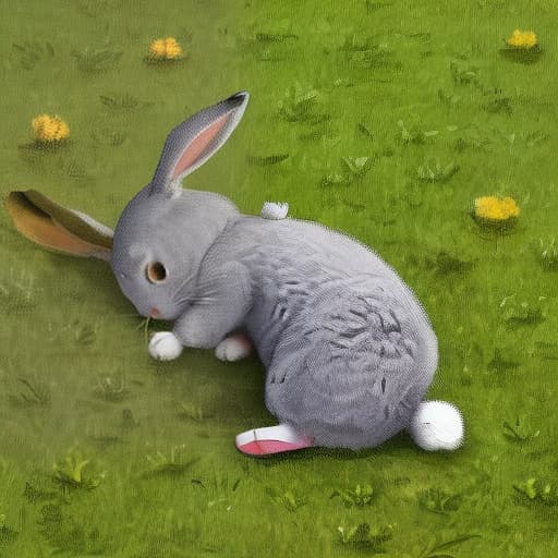  A tired rabbit,