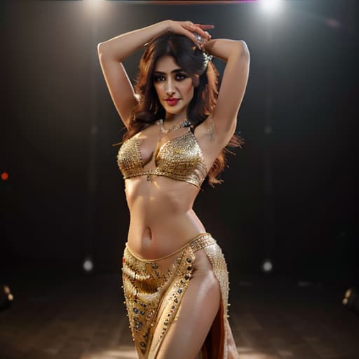  Shirley setia Belly dance hyperrealistic, full body, detailed clothing, highly detailed, cinematic lighting, stunningly beautiful, intricate, sharp focus, f/1. 8, 85mm, (centered image composition), (professionally color graded), ((bright soft diffused light)), volumetric fog, trending on instagram, trending on tumblr, HDR 4K, 8K