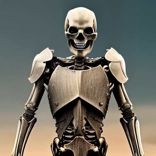 redshift style Skeleton wearing a full suit of knight armour on a theatre stage, leaving only the skull visible.