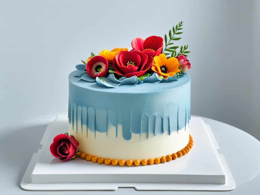  An ultradetailed closeup image of Claire Ptak meticulously piping delicate floral designs on a multitiered organic cake, showcasing her expert pastry skills and attention to detail in a minimalistic style. The image captures the precision and artistry of her craft, emphasizing the elegance and sophistication of organic baking techniques. hyperrealistic, full body, detailed clothing, highly detailed, cinematic lighting, stunningly beautiful, intricate, sharp focus, f/1. 8, 85mm, (centered image composition), (professionally color graded), ((bright soft diffused light)), volumetric fog, trending on instagram, trending on tumblr, HDR 4K, 8K