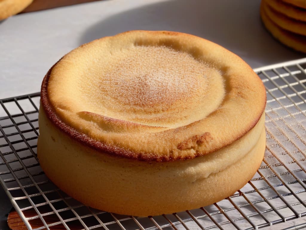  A closeup, ultradetailed image of a freshly baked Snickerdoodle cookie, covered in a delicate dusting of cinnamon sugar, sitting on a cooling rack with subtle steam rising from its perfectly golden, caramelized surface. The cookie's texture appears incredibly soft and chewy, with visible sugar crystals glistening under warm lighting, showcasing the intricate cracks and crevices that promise a tender bite. The background is softly blurred, emphasizing the cookie's inviting warmth and irresistible appeal in a minimalist composition that evokes the essence of homemade comfort and culinary expertise. hyperrealistic, full body, detailed clothing, highly detailed, cinematic lighting, stunningly beautiful, intricate, sharp focus, f/1. 8, 85mm, (centered image composition), (professionally color graded), ((bright soft diffused light)), volumetric fog, trending on instagram, trending on tumblr, HDR 4K, 8K