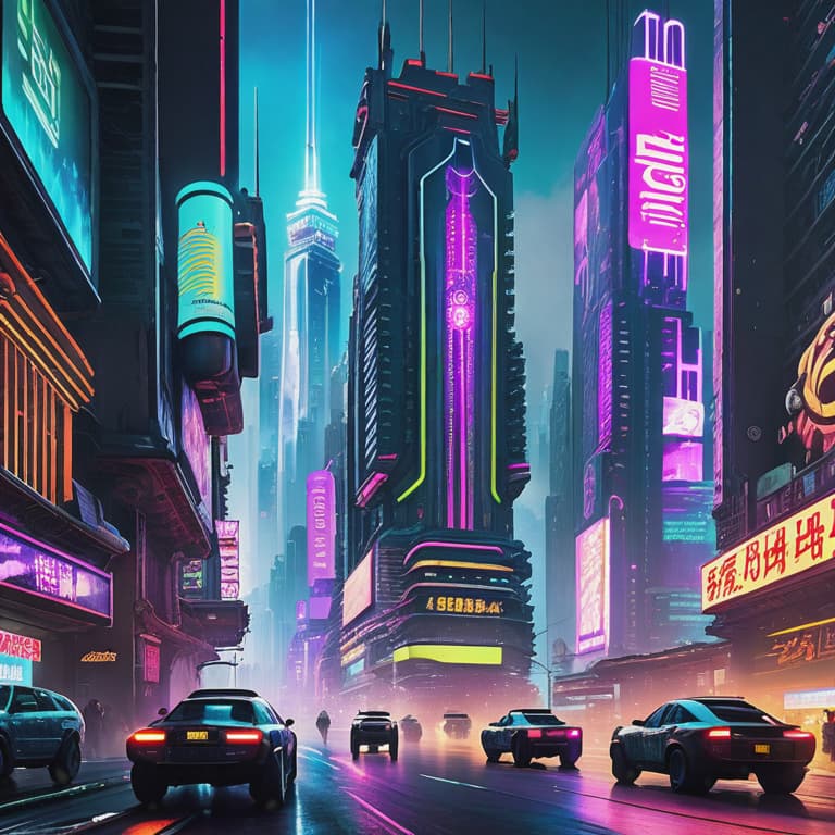  In a dystopian metropolis, towering neon-clad skyscrapers dominate the horizon. Hovering carriages with glowing trails zigzag through the congested streets, while holographic billboards flicker with advertisements for virtual reality experiences. Neon-haired cybernetically-enhanced humans, known as "cyberpunks," roam the cityscape, their bodies adorned with glowing tattoos and bioengineered modifications. In the shadowy underbelly, illegal data hackers navigate intricate networks, their minds jacked into the digital realm. Welcome to a world where advanced technology and gritty urban decay intertwine—the world of cyberpunk. hyperrealistic, full body, detailed clothing, highly detailed, cinematic lighting, stunningly beautiful, intricate, sharp focus, f/1. 8, 85mm, (centered image composition), (professionally color graded), ((bright soft diffused light)), volumetric fog, trending on instagram, trending on tumblr, HDR 4K, 8K
