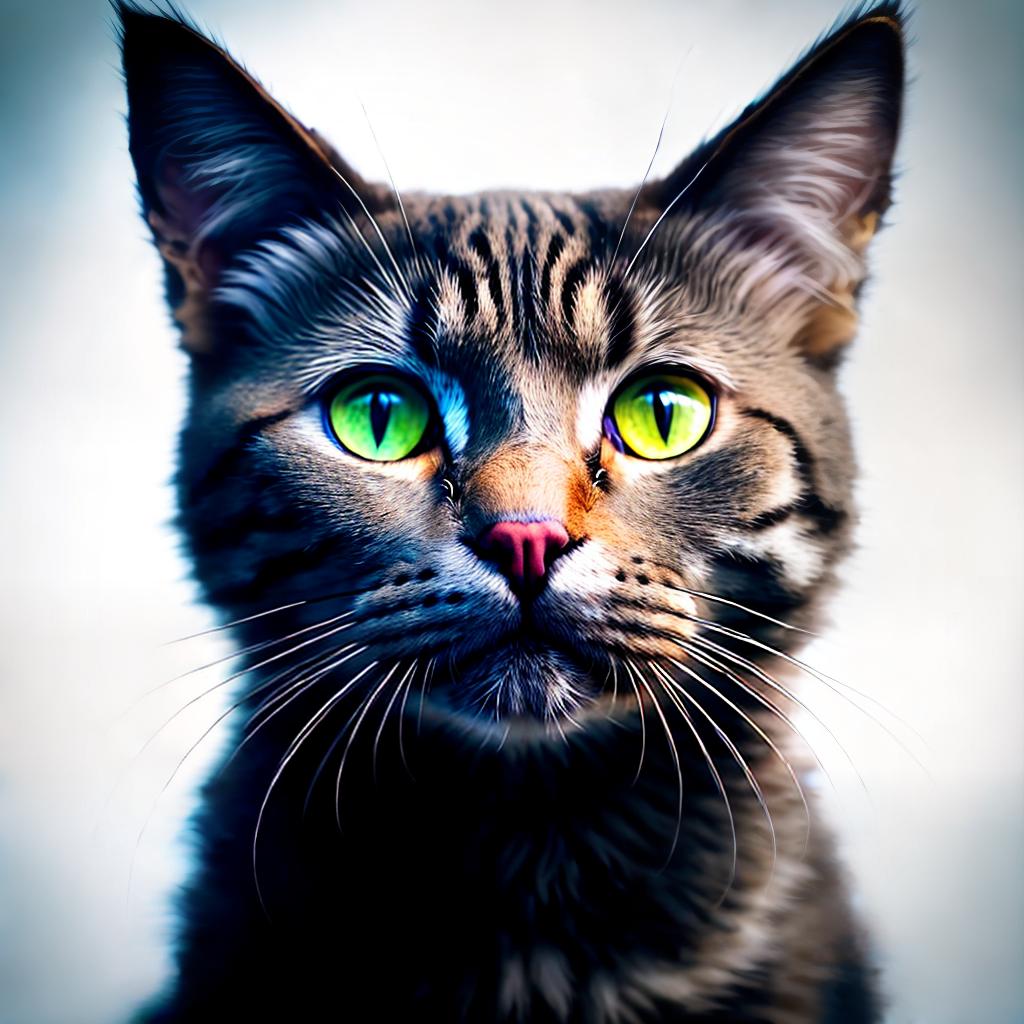 Weird and funny kitty with a nose. ,highly detailed, cinematic lighting, stunningly beautiful, intricate, sharp focus, f1. 8, 85mm, (centered image composition), (professionally color graded), ((bright soft diffused light)), volumetric fog, trending on instagram, trending on tumblr, HDR 4K, 8K