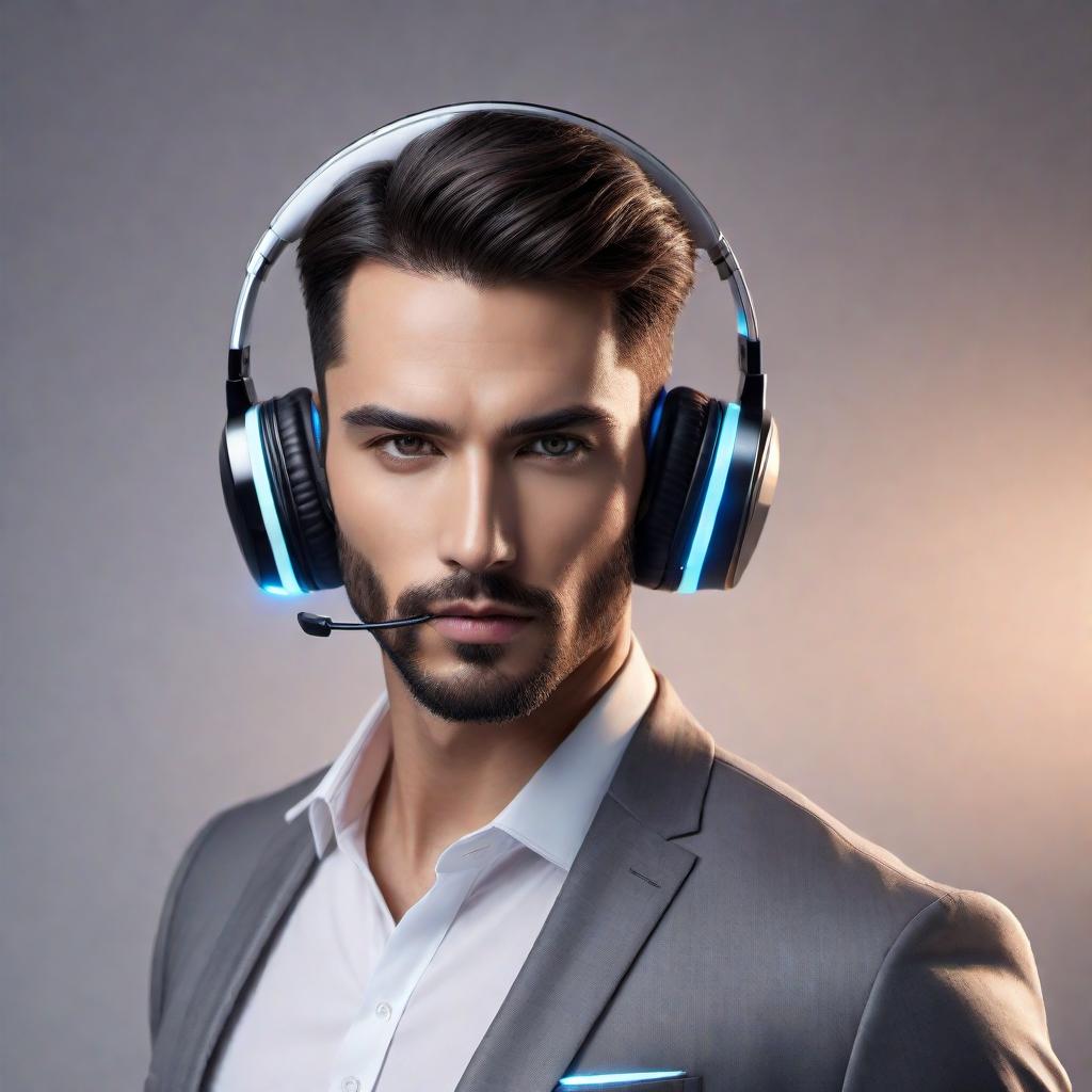  Create images suitable for an Amazon listing for the M25 Wireless Gaming Headset by DAMIX. The images should showcase the headset from different angles, emphasizing its sleek design and LED display. Include images that highlight the wireless functionality, comfort features like padded ear cushions, and any other distinctive features such as the easy switch between game and music modes. The aesthetic should be modern, attractive, and with a background that emphasizes the product for e-commerce purposes. hyperrealistic, full body, detailed clothing, highly detailed, cinematic lighting, stunningly beautiful, intricate, sharp focus, f/1. 8, 85mm, (centered image composition), (professionally color graded), ((bright soft diffused light)), volumetric fog, trending on instagram, trending on tumblr, HDR 4K, 8K